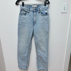Abercrombie Curve Love Ultra High Rise Ankle Straight Jeans